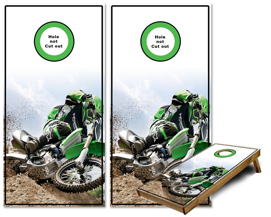 Kawasaki Dirt bike racing cornhole wraps