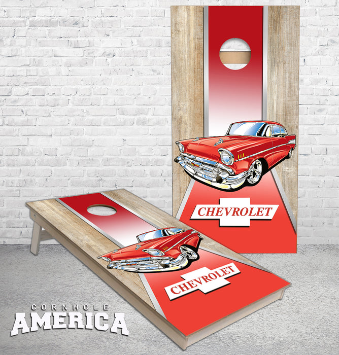 57 Chevy Classic Car custom cornhole boards