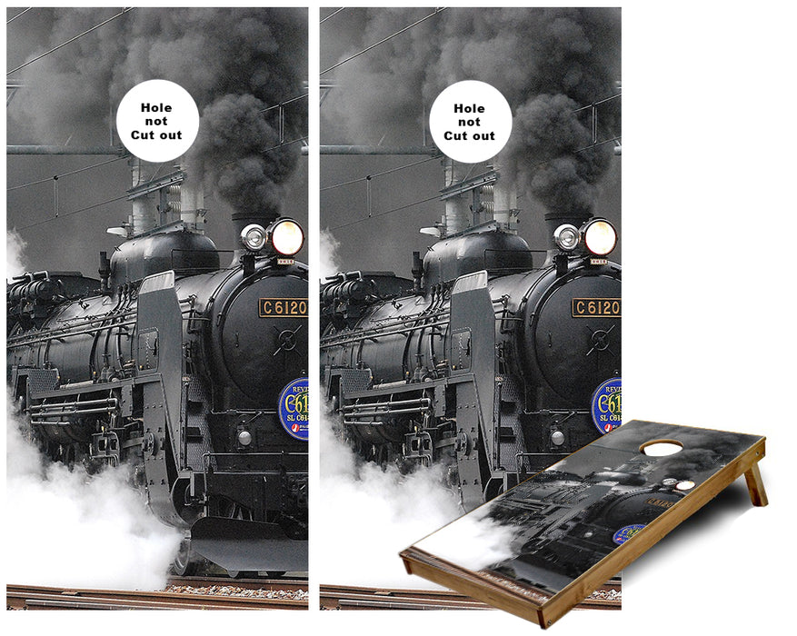 Coal Train locomotive Cornhole wraps