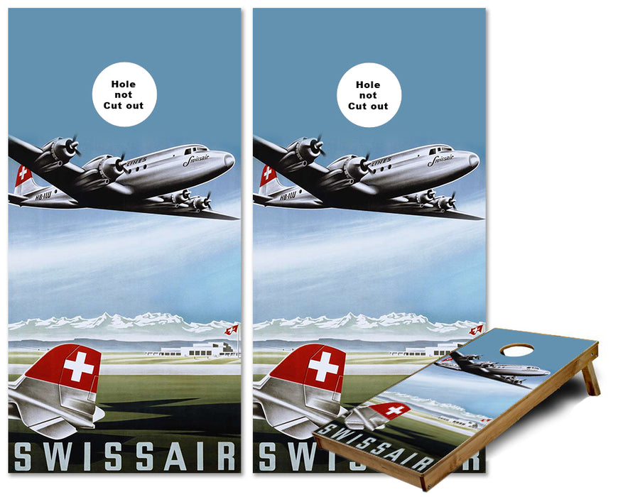 Swiss Air Aviation Cornhole wraps