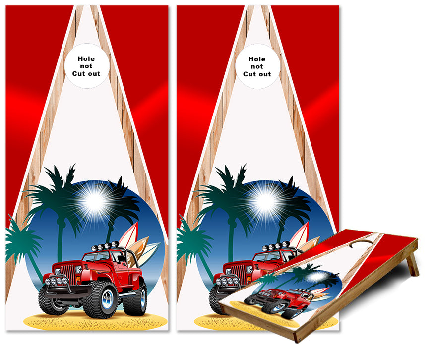 Beach Cruisin is a Jeep Thing Cornhole wraps