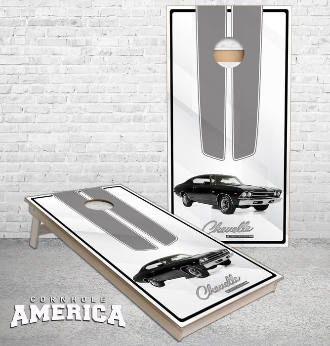 Chevy Chevelle 1969 Black Cornhole Boards