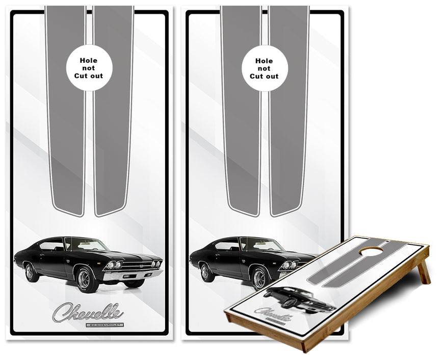 Chevy Chevelle 1969 Black Cornhole wraps