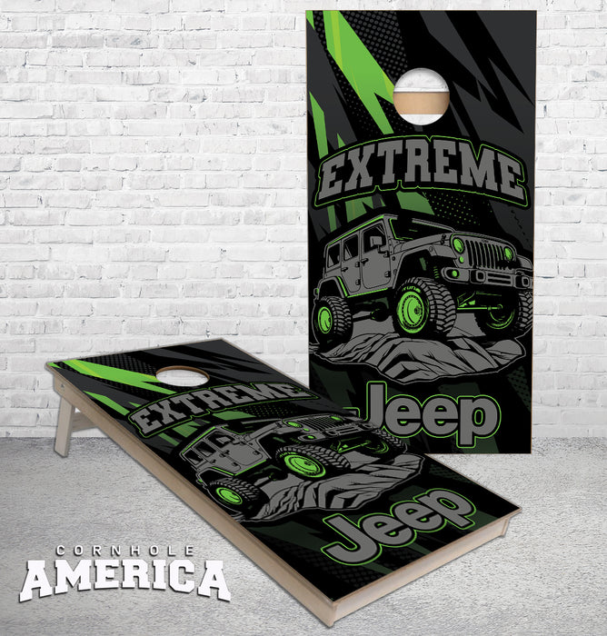 Extreme Jeep cornhole boards