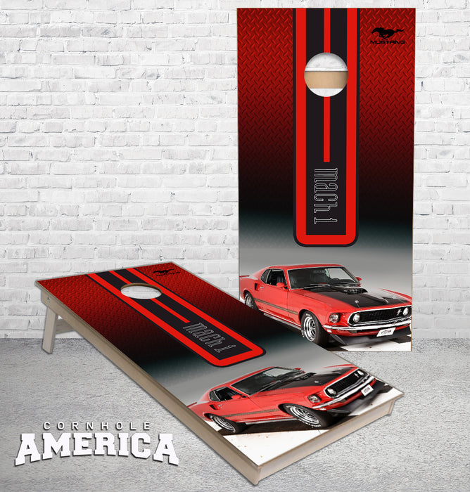 Red Ford Mach 1 custom cornhole boards