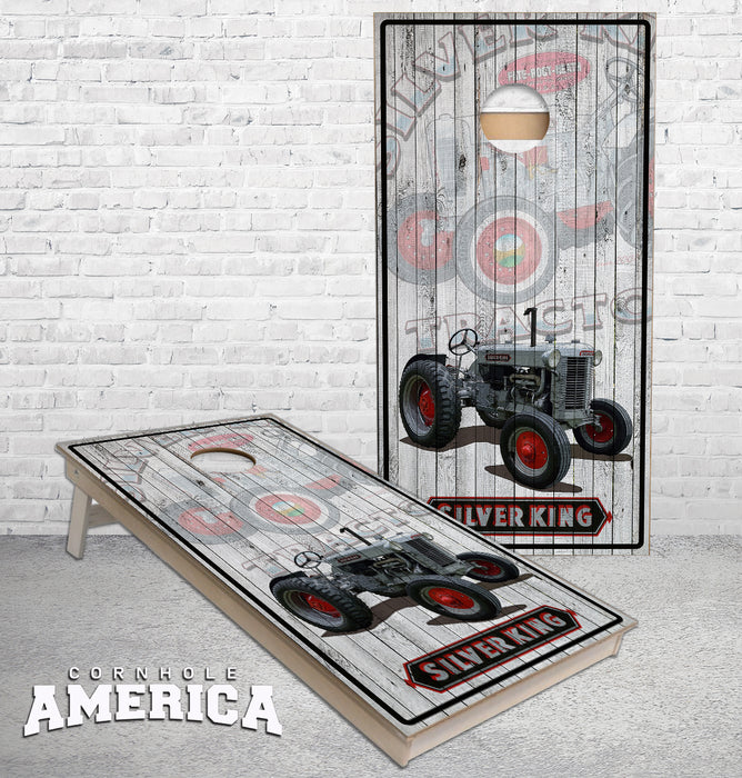 Silver King Tractors cornhole boards