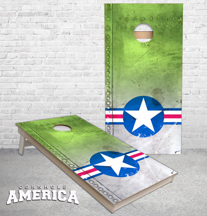 USA Air force Logo on Airplane Metal cornhole boards