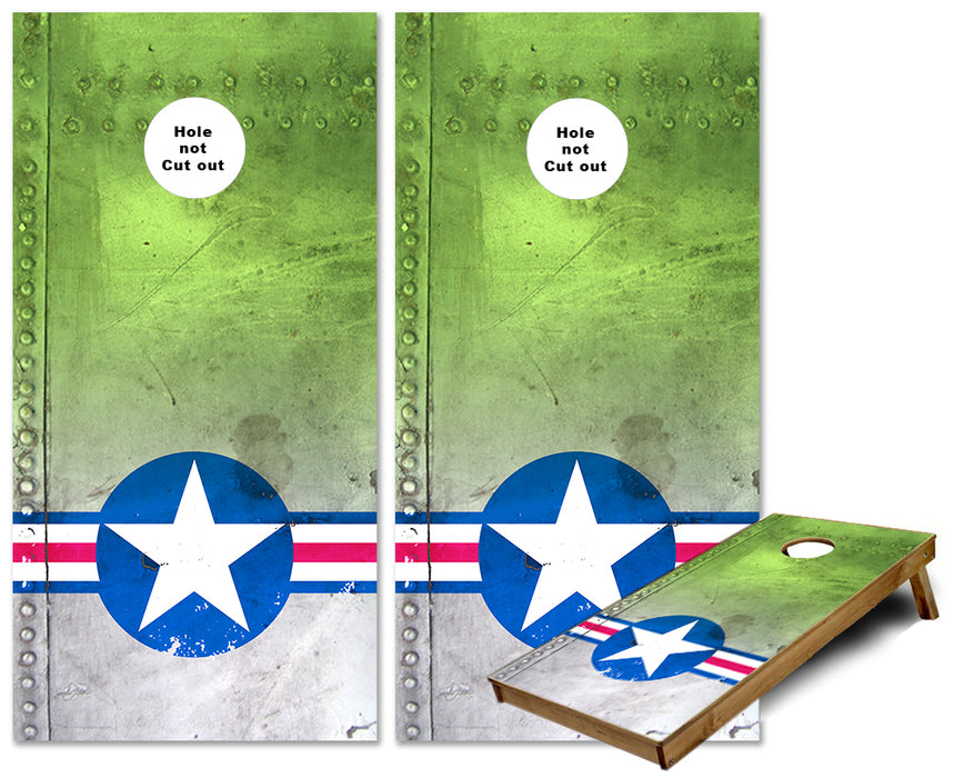 Airforce Plane metal panel cornhole wraps