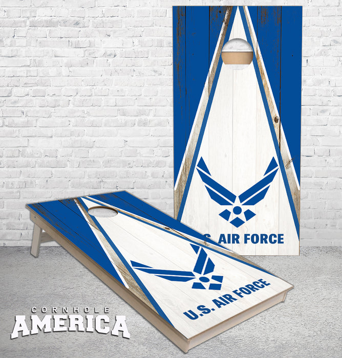 US Air Force Triangle theme cornhole boards