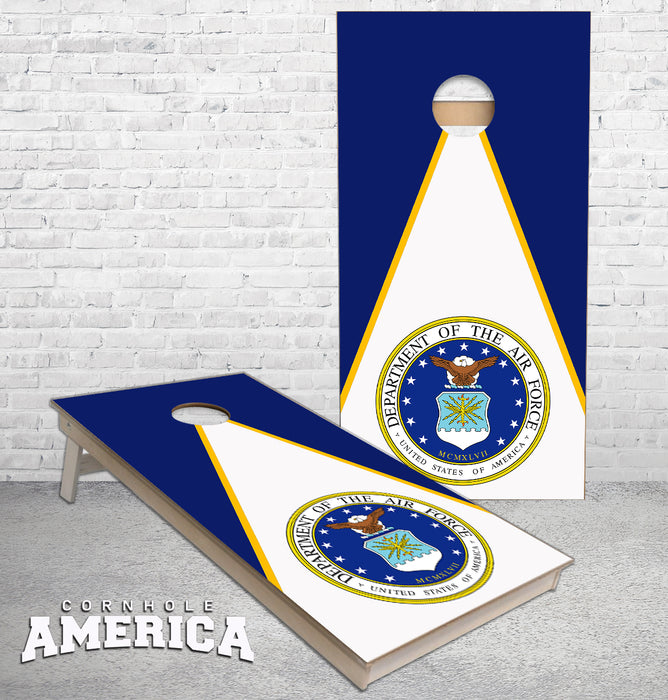 Department of the Air Force Triangle theme cornhole boards