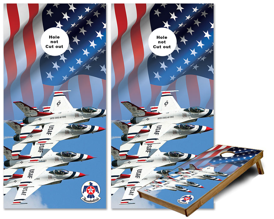 Air Force Thunderbirds Flight Demonstration team cornhole wraps