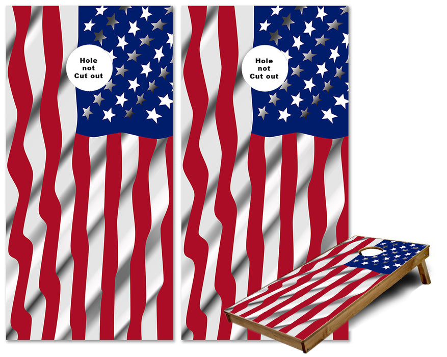 Rippled USA American Flag cornhole wraps