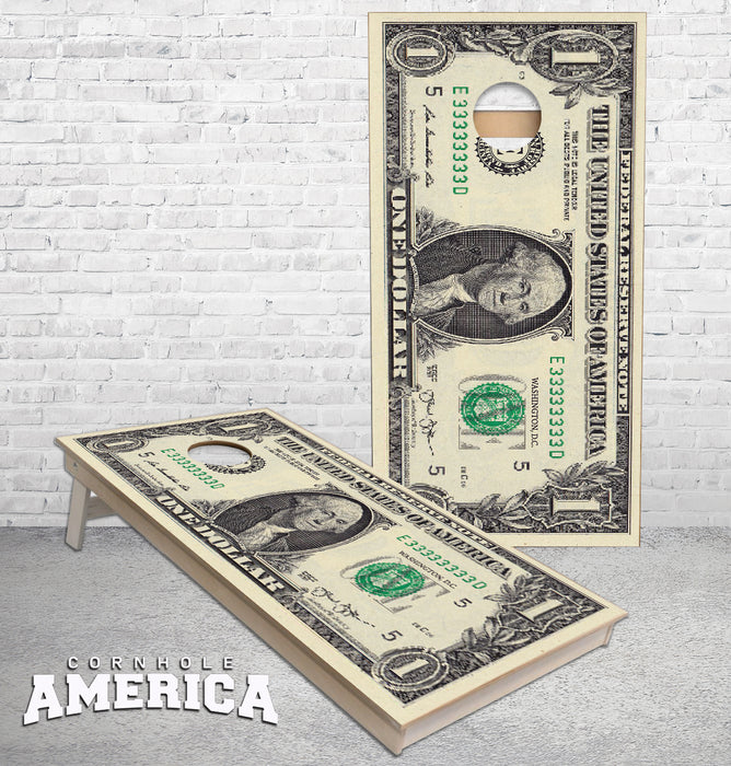 US American One Dollar Bill cornhole boards