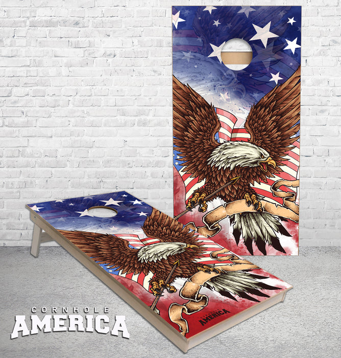 American Eagle USA Background Cornhole boards