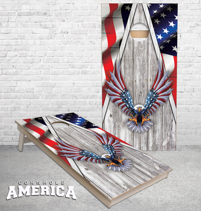 American Eagle Triangle theme cornhole boards