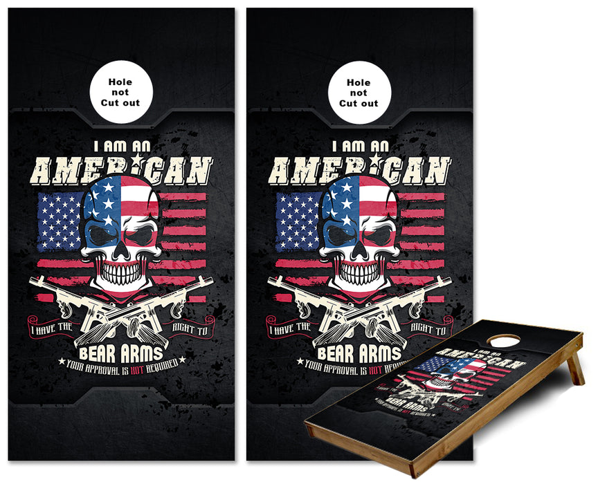 American Right to Bear Arms cornhole wraps