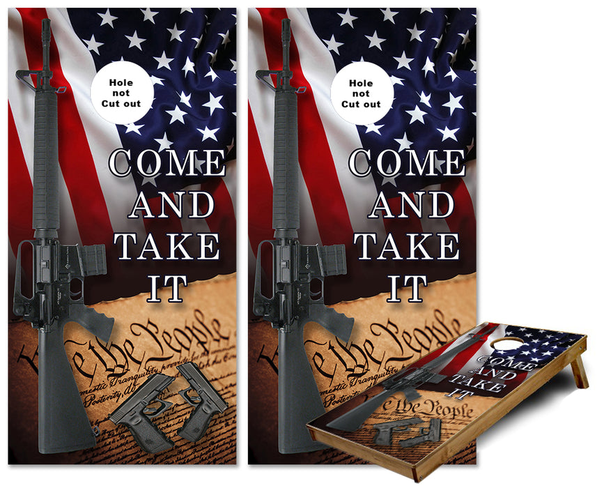 2nd Amendment Come and Take It We the people cornhole wraps