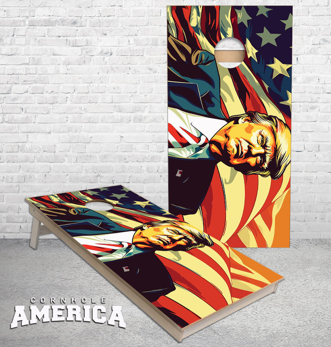 Trump American Flag Cornhole boards