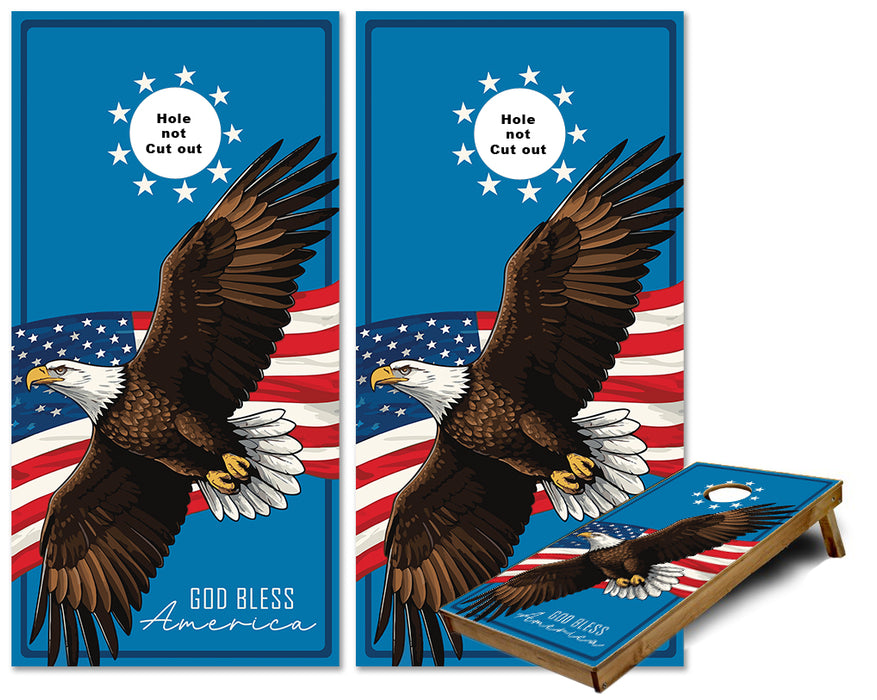 God Bless America Eagle USA Flag America Cornhole Wraps