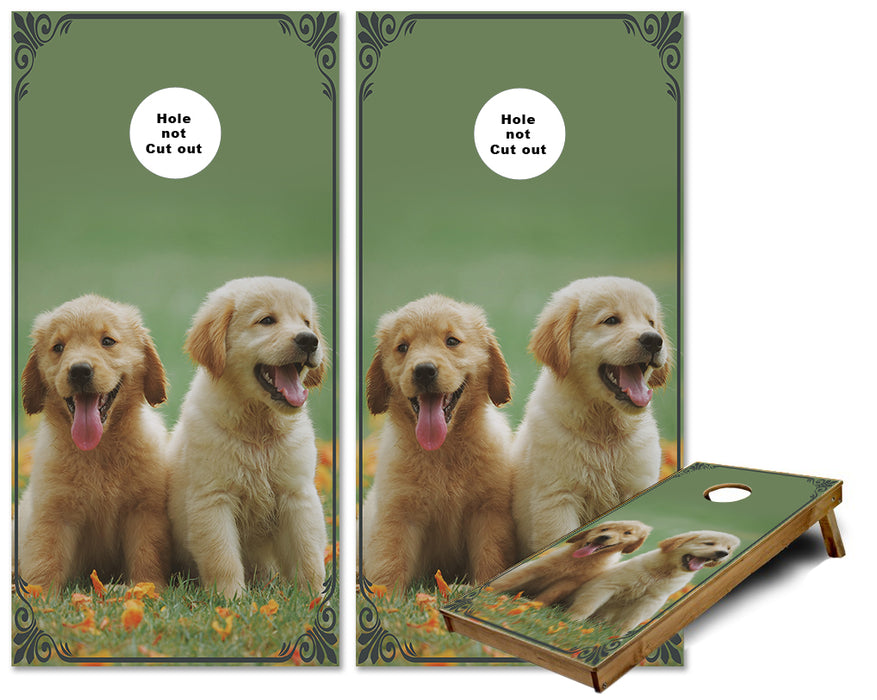 Golden Retriever Puppies cornhole wraps