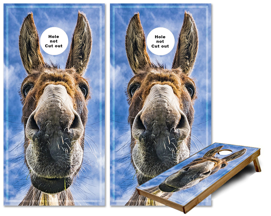 Donkey Big Face cornhole wraps