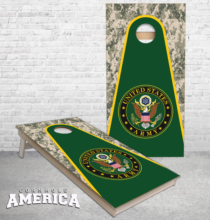 United States Army rounded triangle cornhole boards