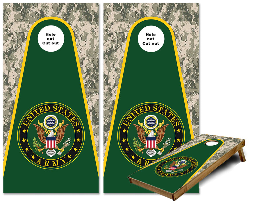 United States Army rounded triangle cornhole wraps