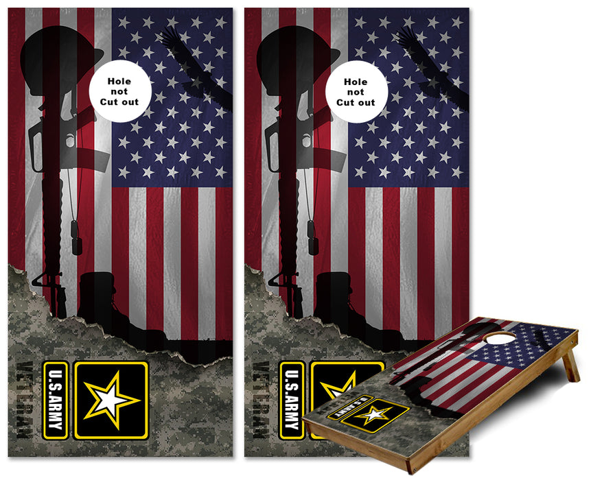 Army Vietnam Veteran US Flag cornhole wraps