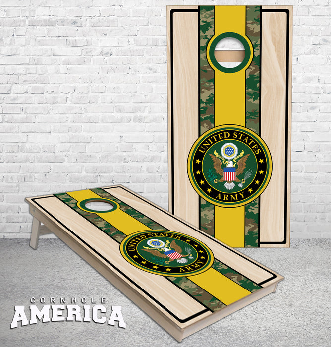 Army Emblem Pro Stripe cornhole boards