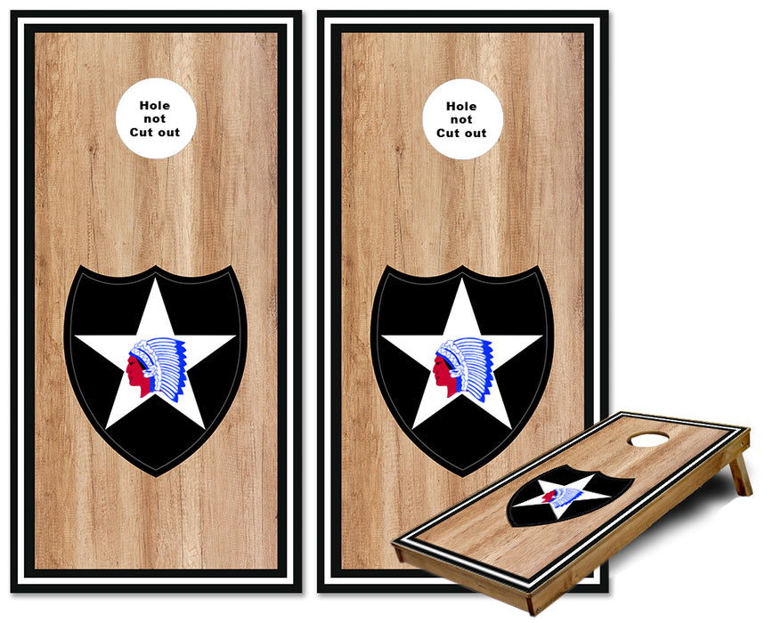 2nd Infantry Army Division cornhole wraps