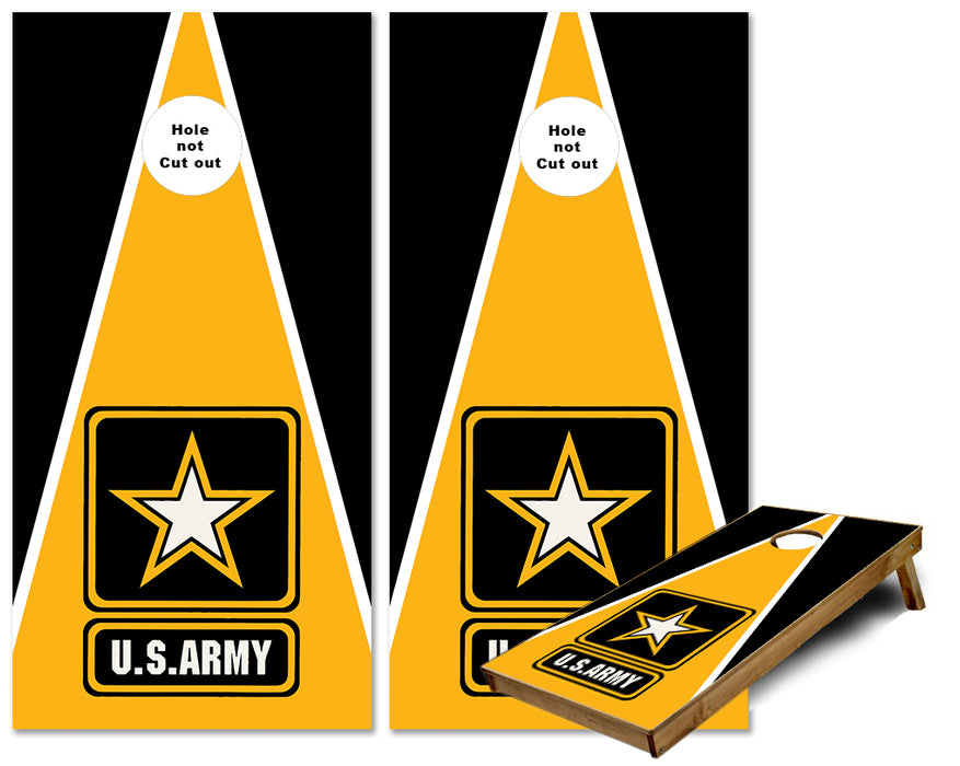 US Army Logo on Triangle theme cornhole wraps