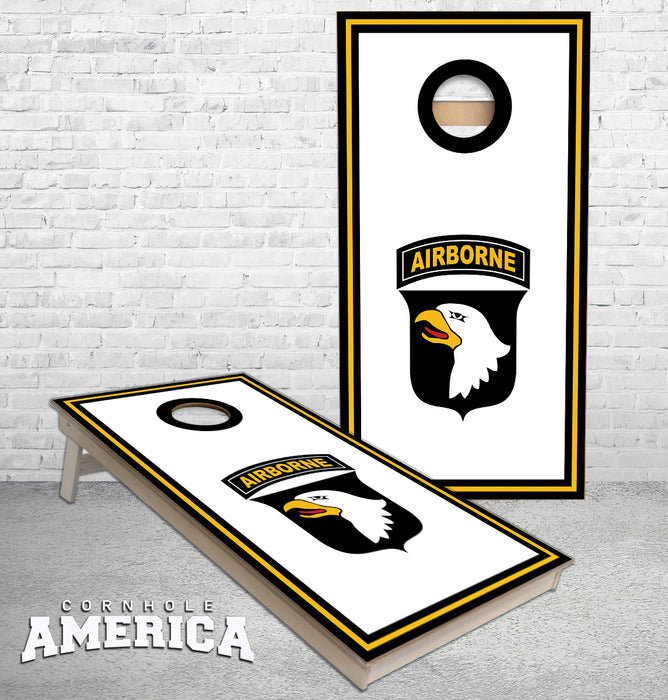 101 Airborne Sports stripe cornhole boards