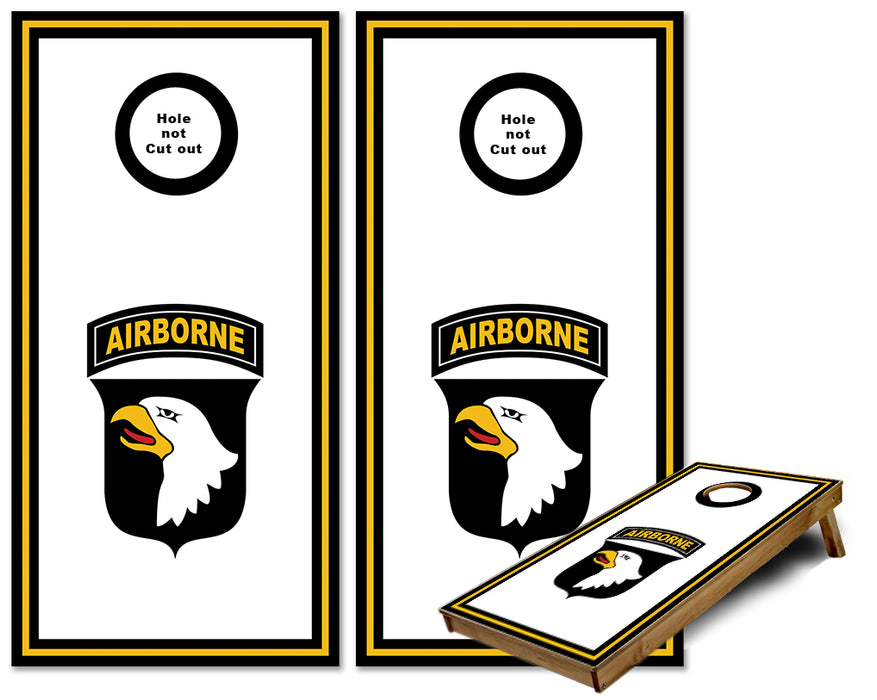 101 Airborne Sports stripe cornhole wraps