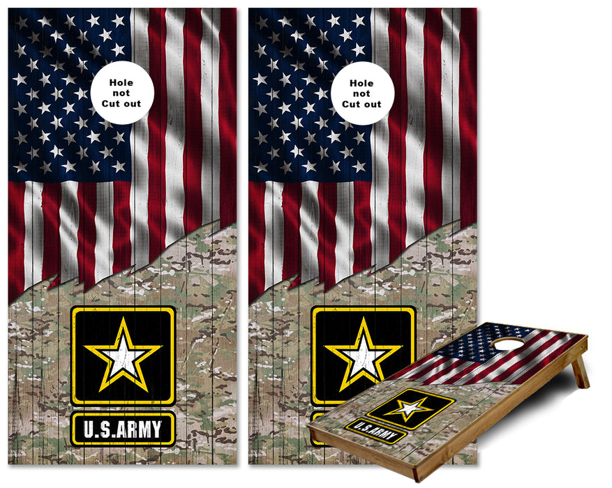 US Army Jagged US Flag cornhole wraps