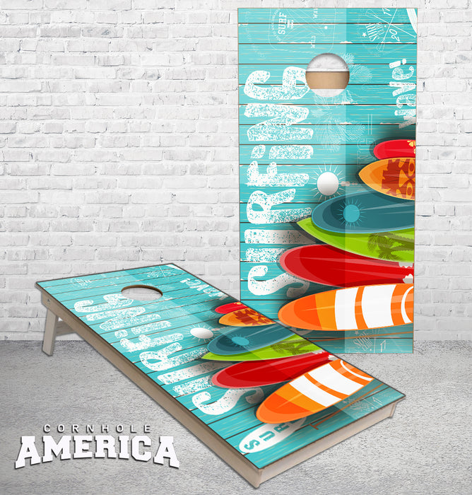 Surf Board Surfing beach wood cornhole boards