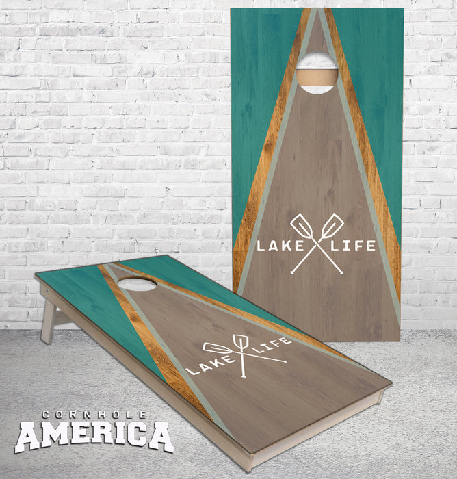 Lake Life Triangle Cornhole Boards