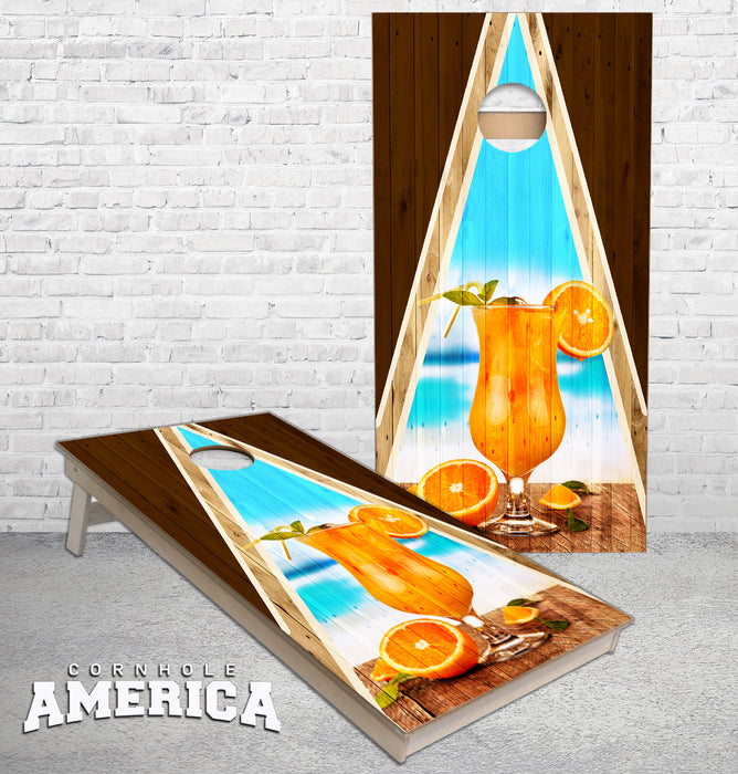 Orange Frozen Daquari Cornhole Boards