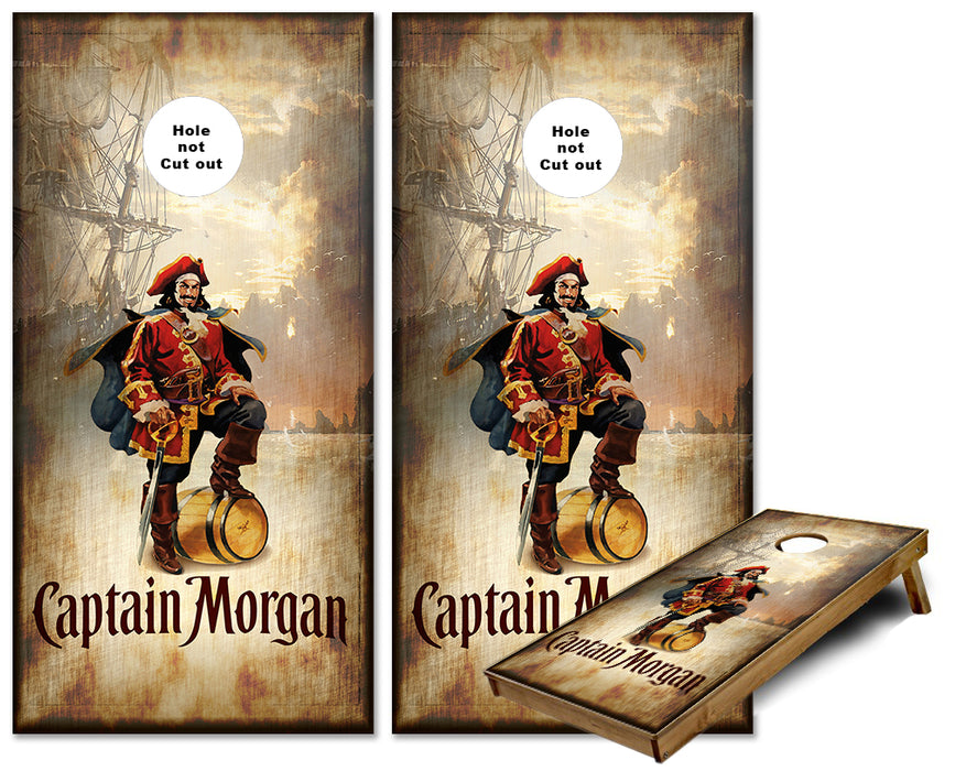 Captain Morgan Pirate Ship cornhole wraps