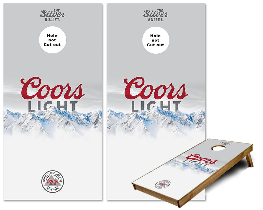 Coors Light the Silver Bullet cornhole wraps