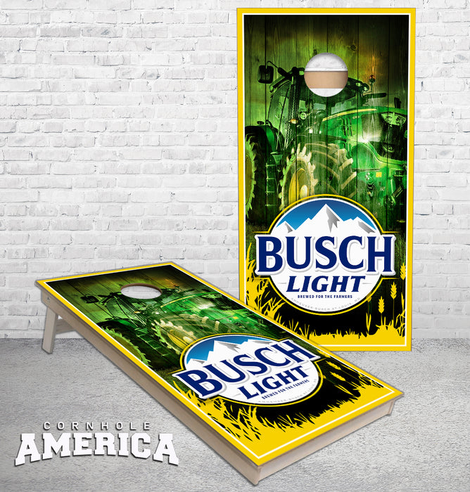 Busch Light for the farmers tractor cornhole boards