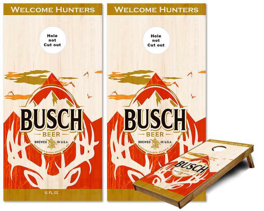 Busch Beer Limited welcome Hunters cornhole wraps