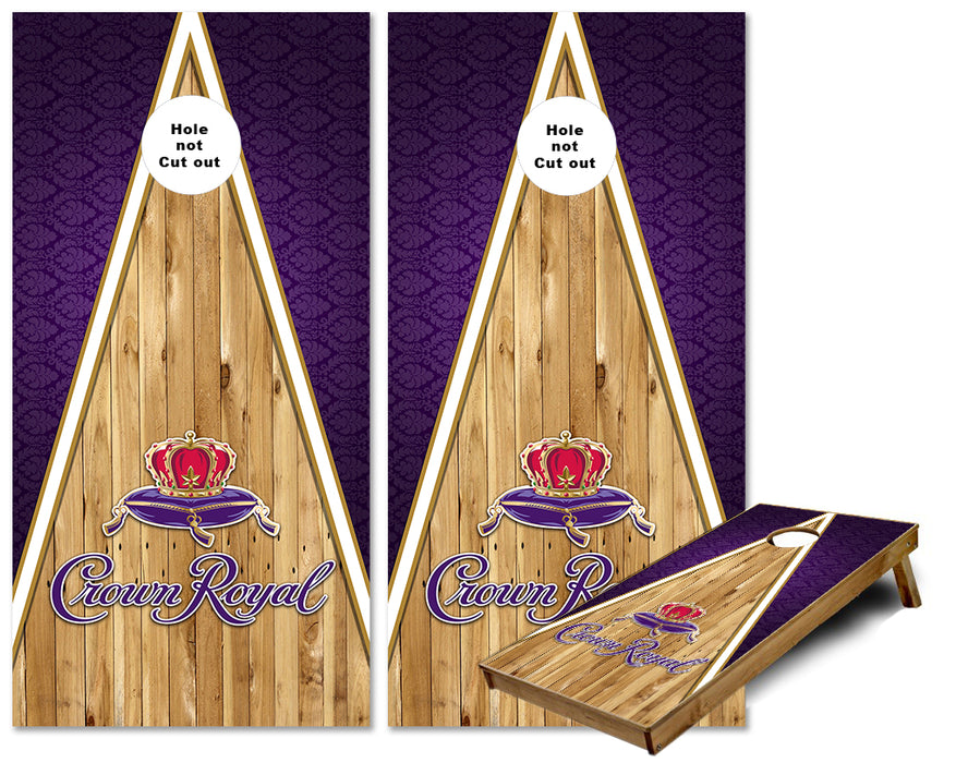 Crown Royal Whiskey Triangle Wood Cornhole wraps