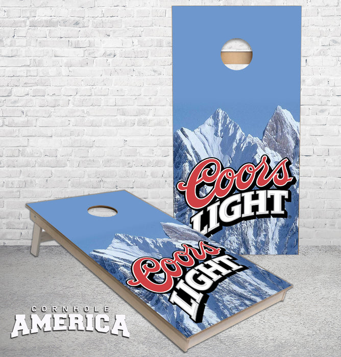 Coors Light Mountains cornhole boards