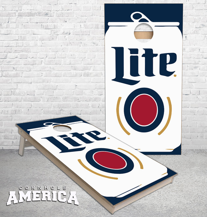 Miller Lite can Cornhole Boards