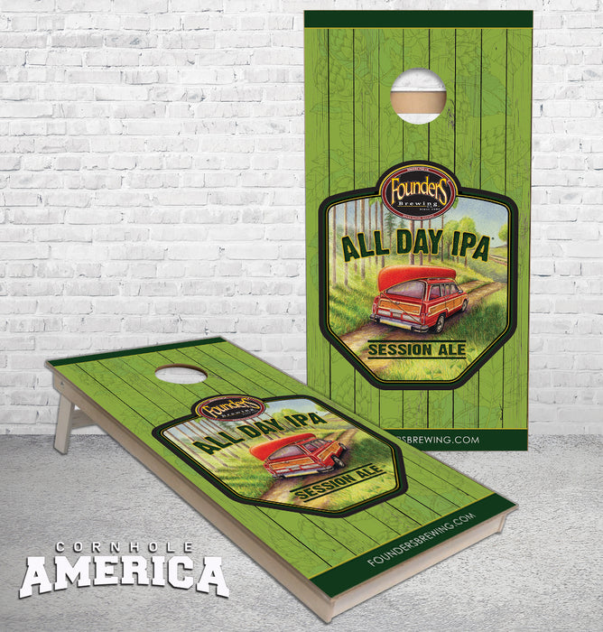 Founders All Day IPA custom Cornhole Boards