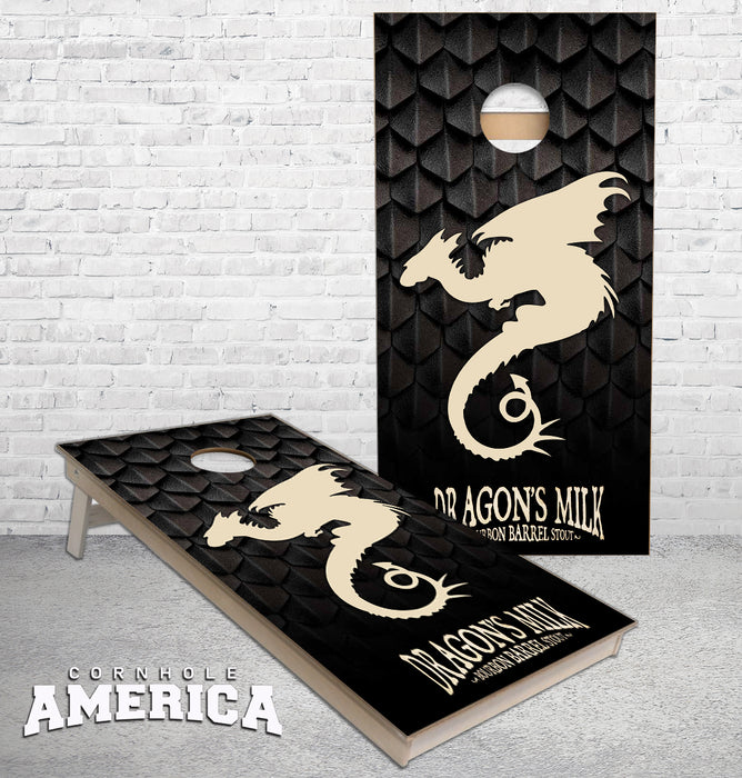 Dragons Milk black background Cornhole Boards