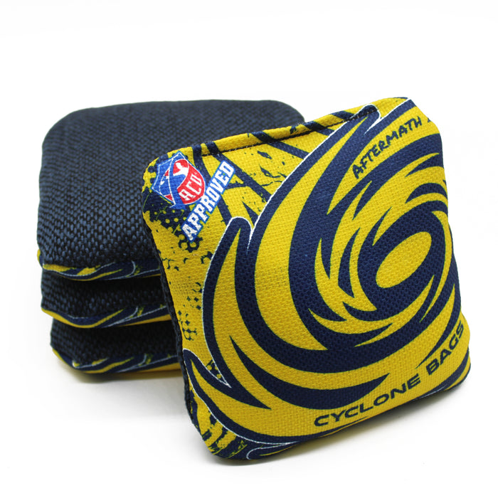 Cyclone Aftermath Pro Series Cornhole Bags Maize and Blue (set of 4)