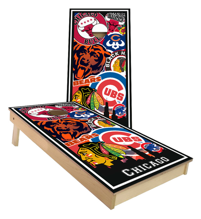 Chicago Sports Teams Cornhole Wraps