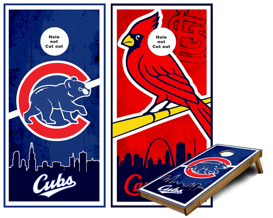 Cubs and Cardinals rivalry Cornhole Wraps