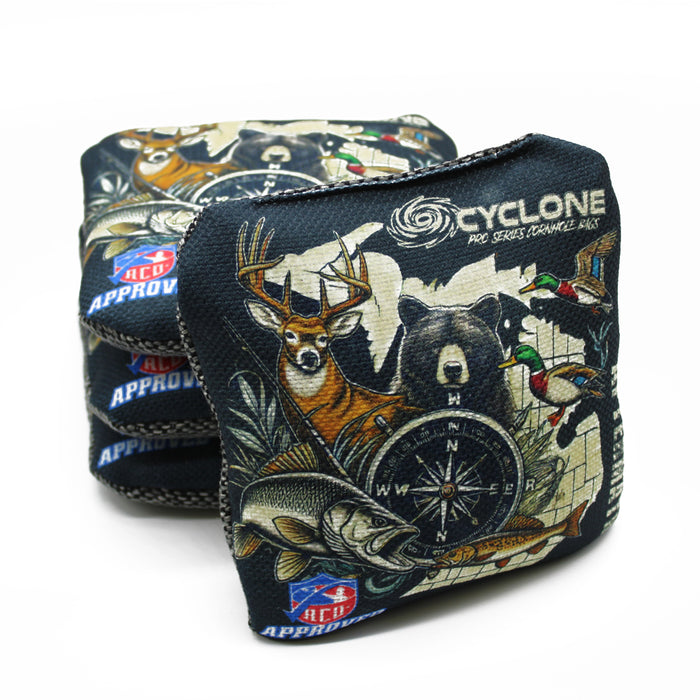 Cyclone Aftermath Pro Series Cornhole Bags **LIMITED EDITION MICHIGAN OUT OF DOORS (set of 4)